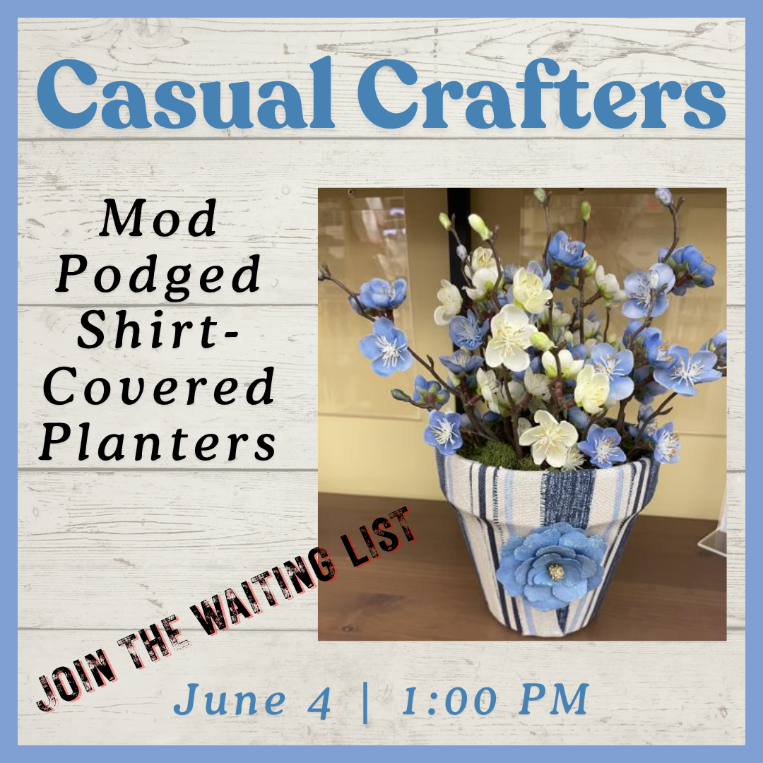 Click to register for Casual Crafters