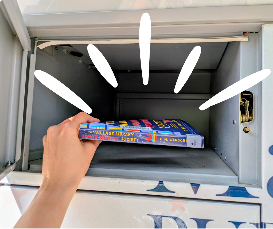 Smart Locker Open with Hand removing book